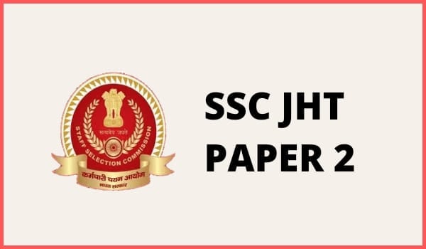 SSC JHT Paper 2 Result